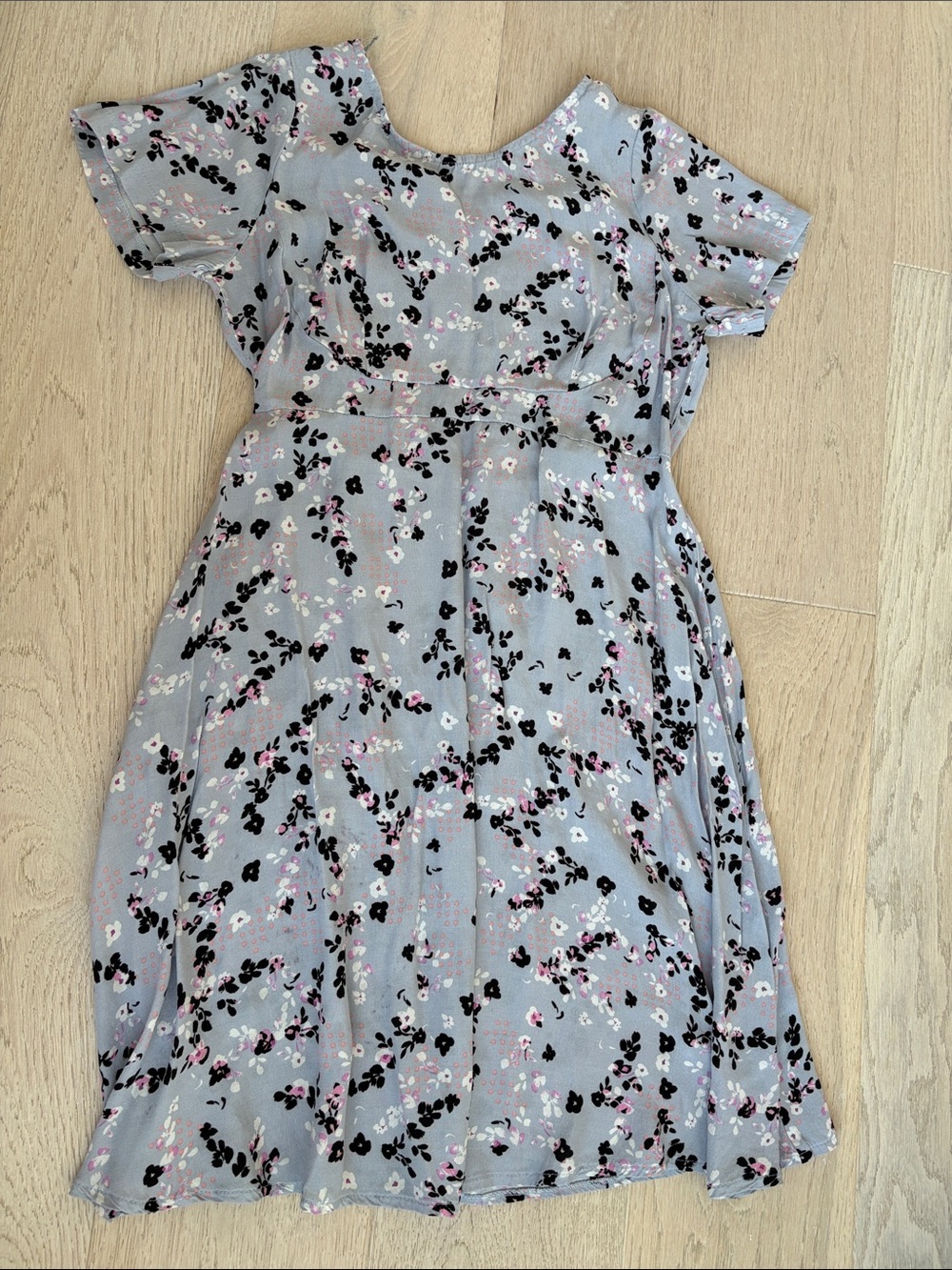 Seraphine Lavender Floral Short-Sleeve Mini Dress